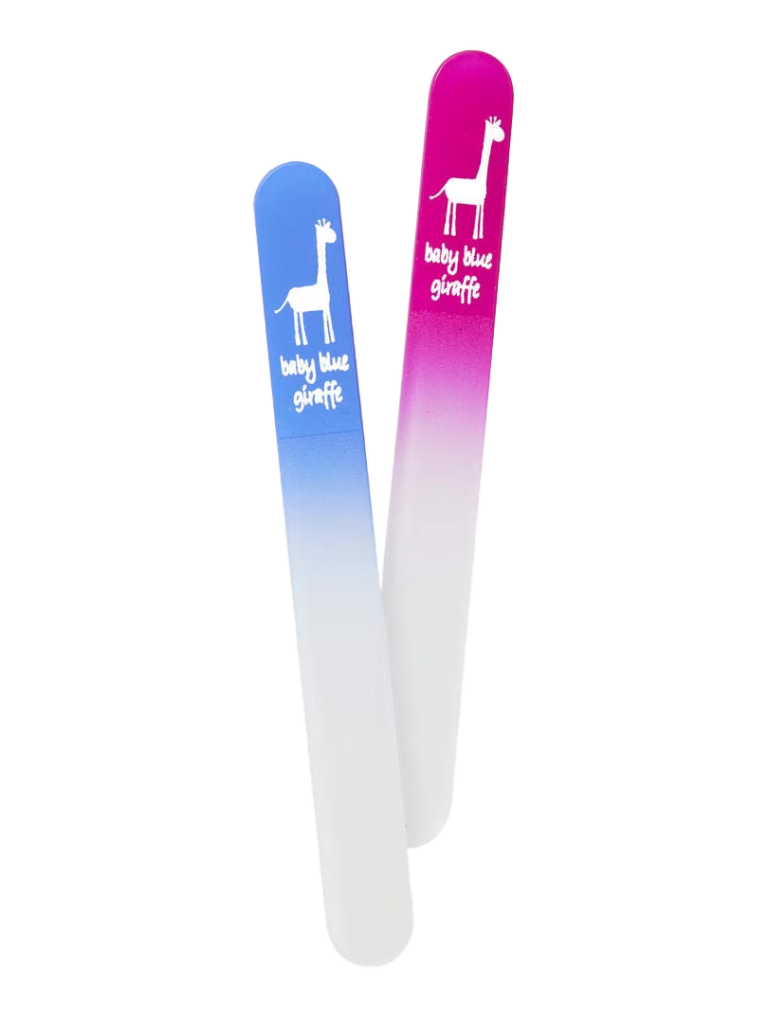 Rounded glass nail file for newborn fingernails