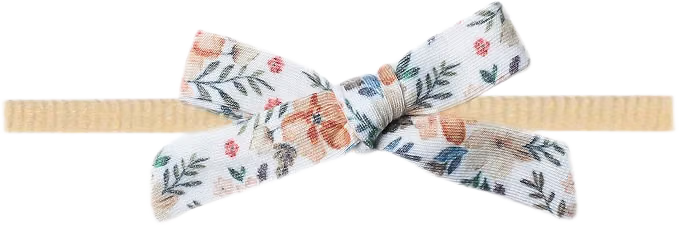 Small ribbon headband in an autumn floral print