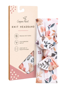 Knit headband in an autumn floral print