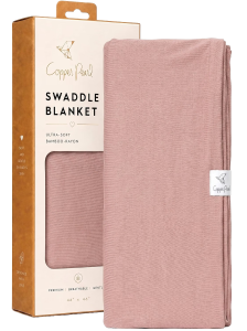 Stretchy knit swaddle blanket in pecan