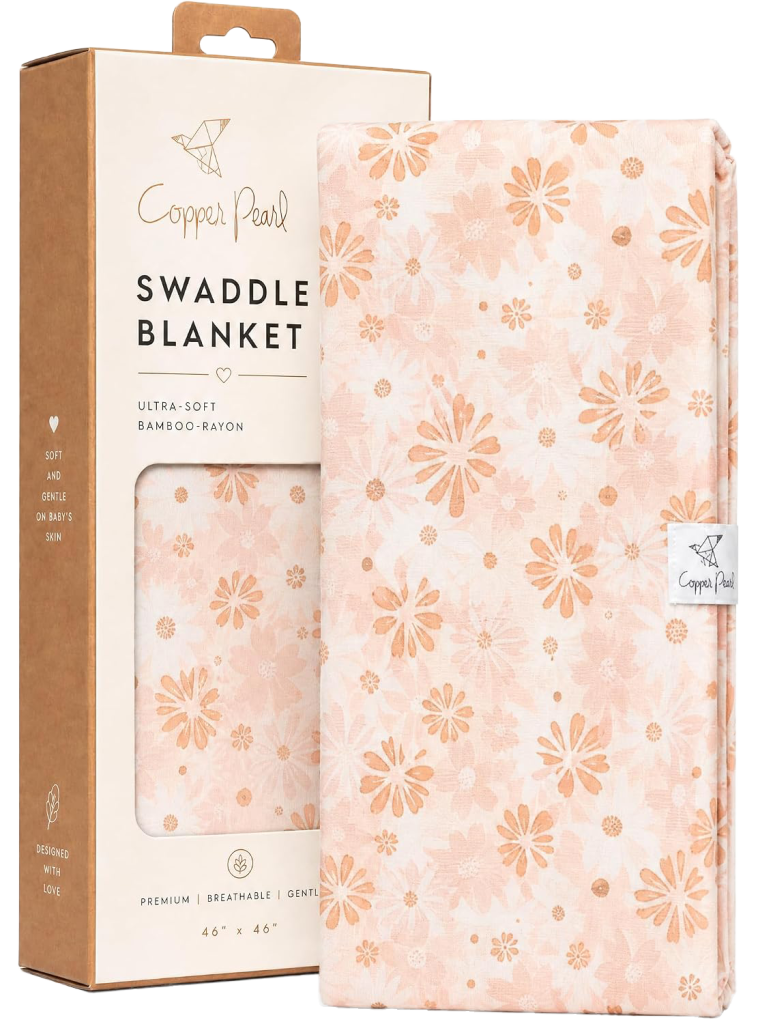 Stretchy knit swaddle blanket in Penny print