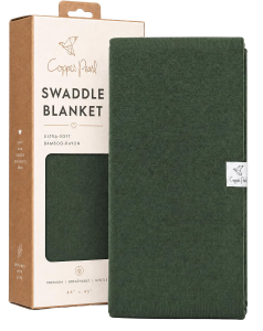 Stretchy knit swaddle blanket in alder green