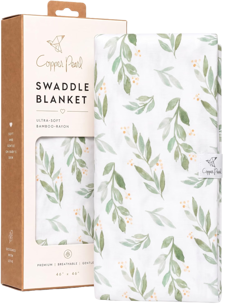 Stretchy knit swaddle blanket in fern