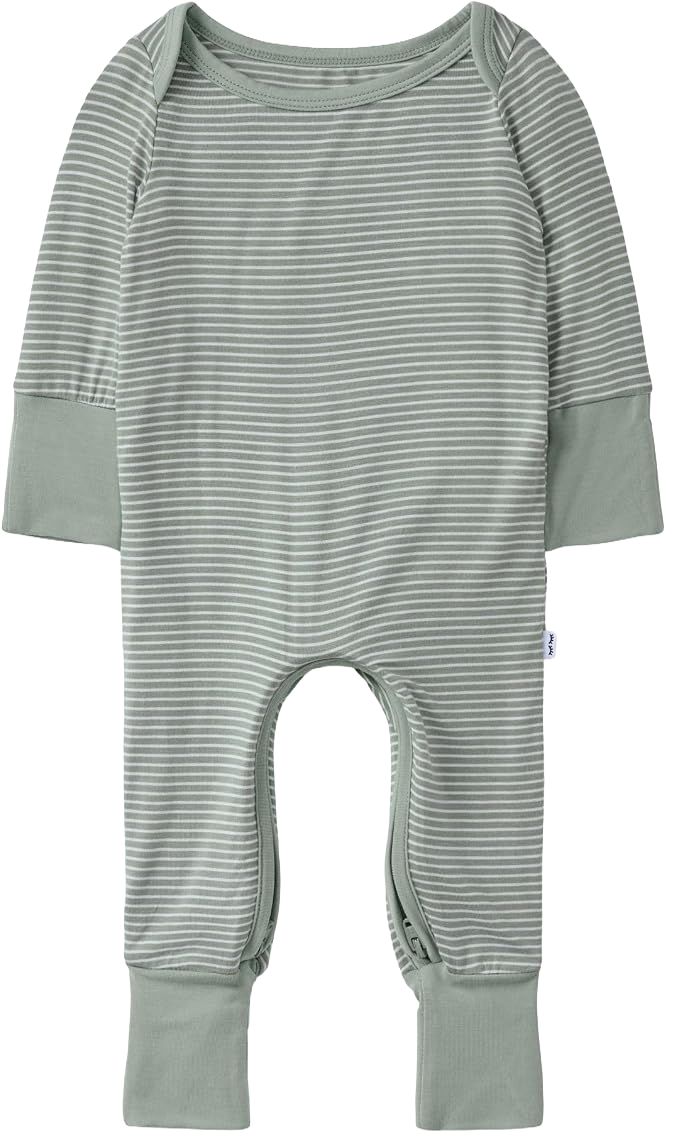 Willow stripe convertible sleeper with fold-over cuffs