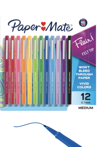 Papermate felt-tip pens for filling out wooden statistics signs