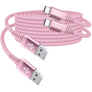 Two pink 10-foot charging cables