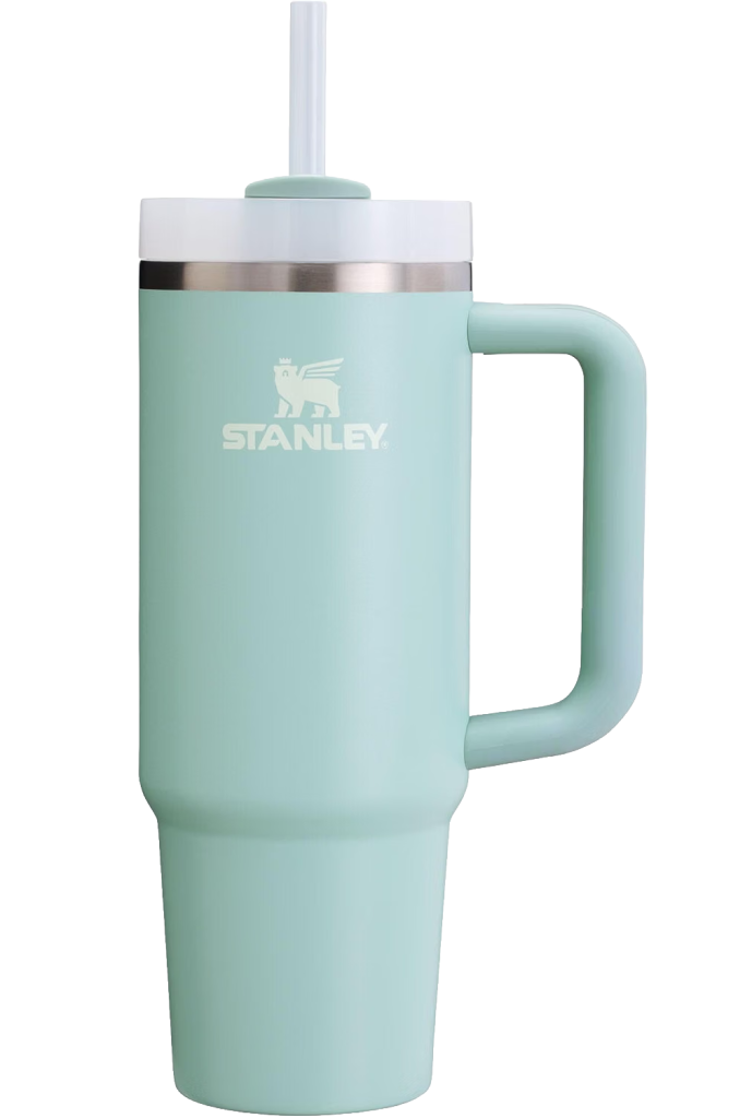 Seafoam green Stanley Quencher H2.0 FlowState tumbler, 30 ounces, with straw